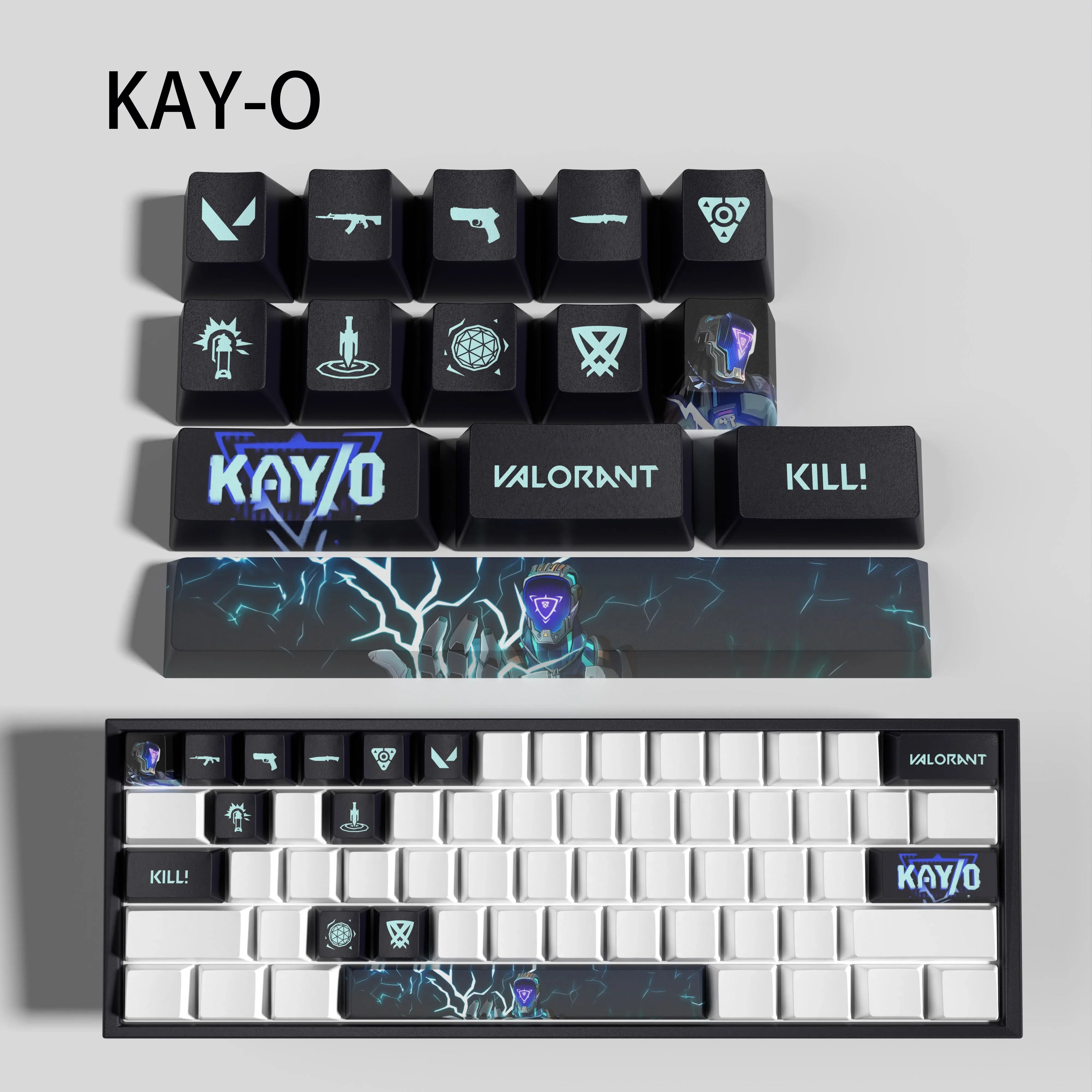 Sage New design Valorant keycaps  OEM Profile 14keys MINI SET PBT dye sub keycaps