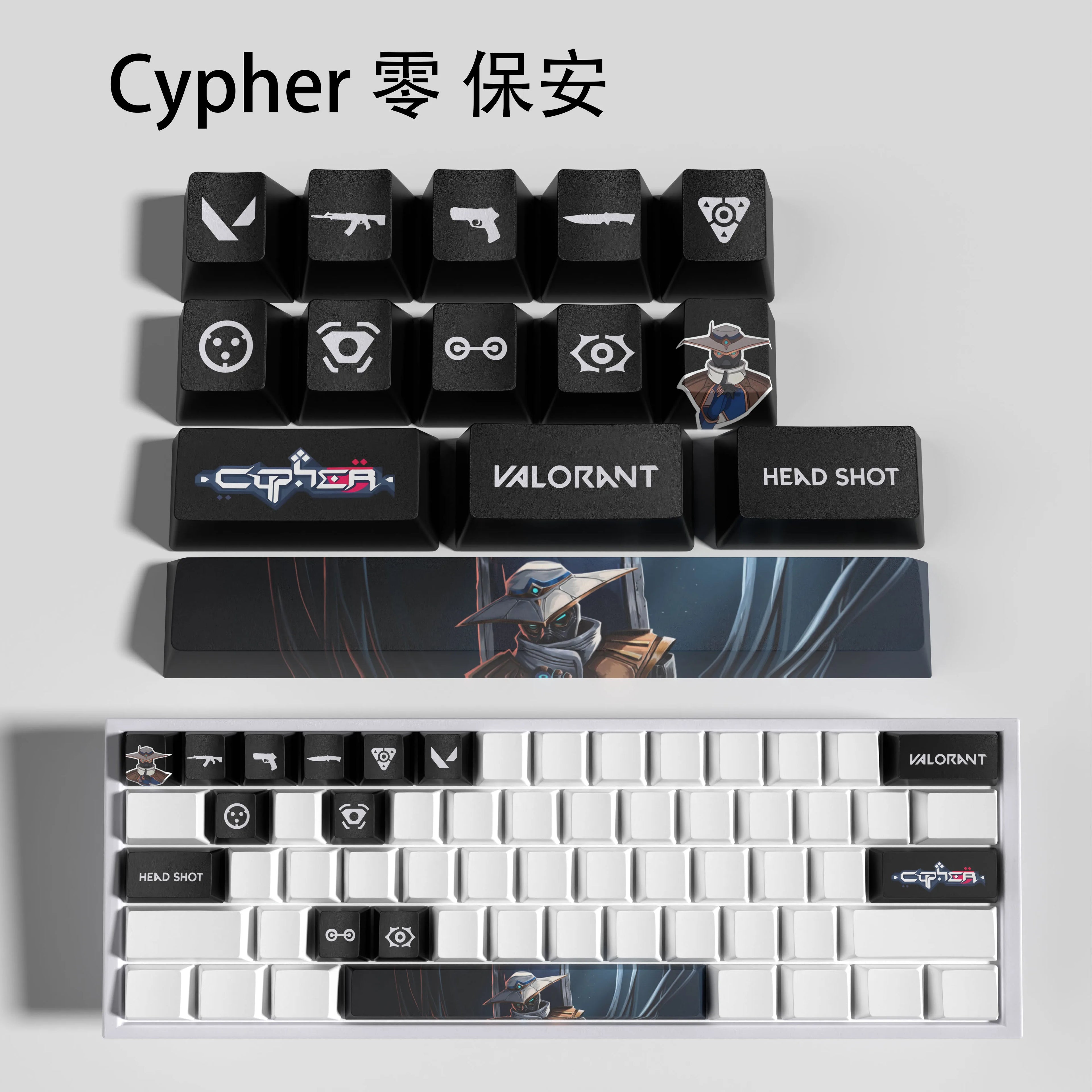 Sage New design Valorant keycaps  OEM Profile 14keys MINI SET PBT dye sub keycaps