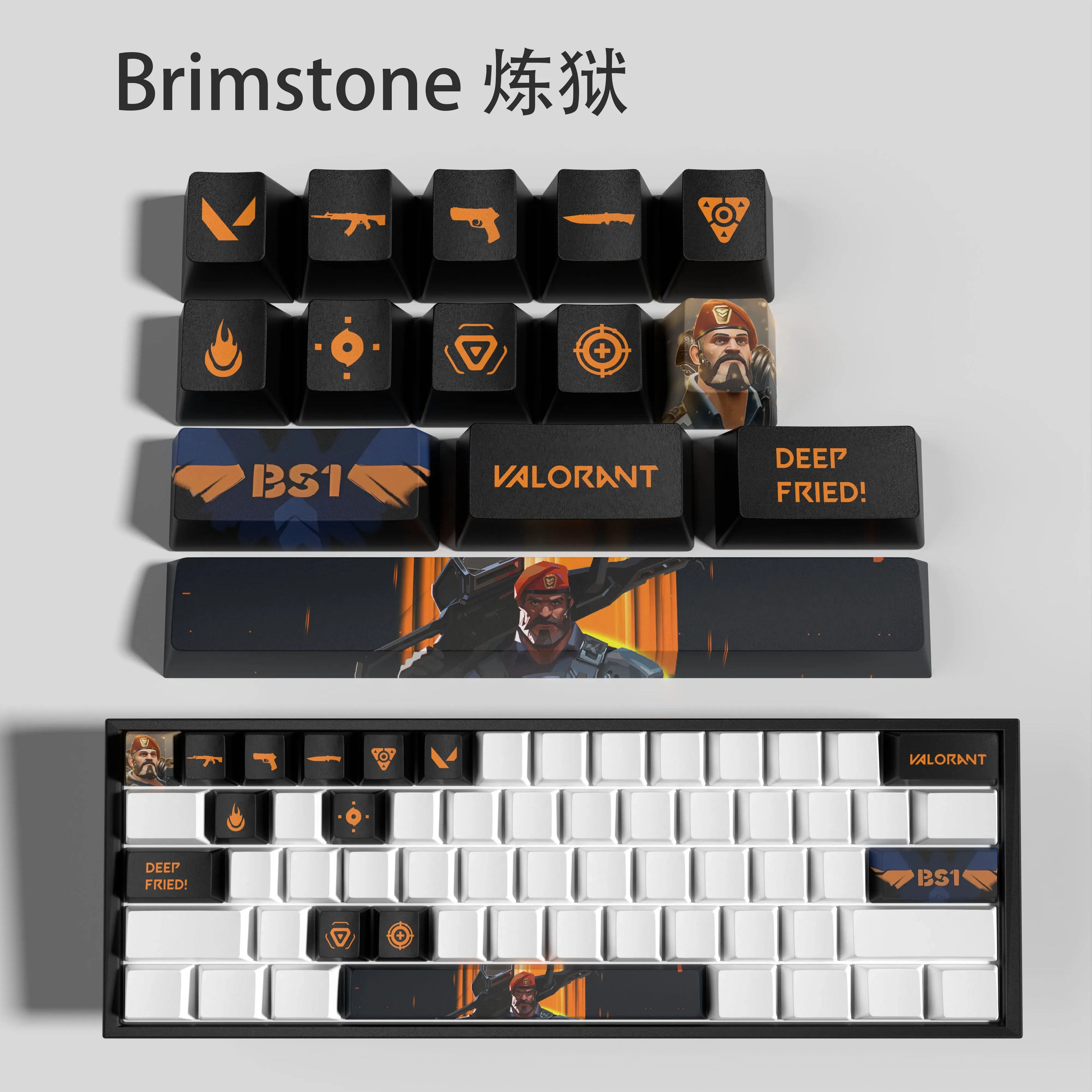 Sage New design Valorant keycaps  OEM Profile 14keys MINI SET PBT dye sub keycaps