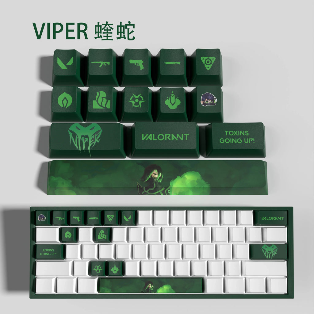 Sage New design Valorant keycaps  OEM Profile 14keys MINI SET PBT dye sub keycaps