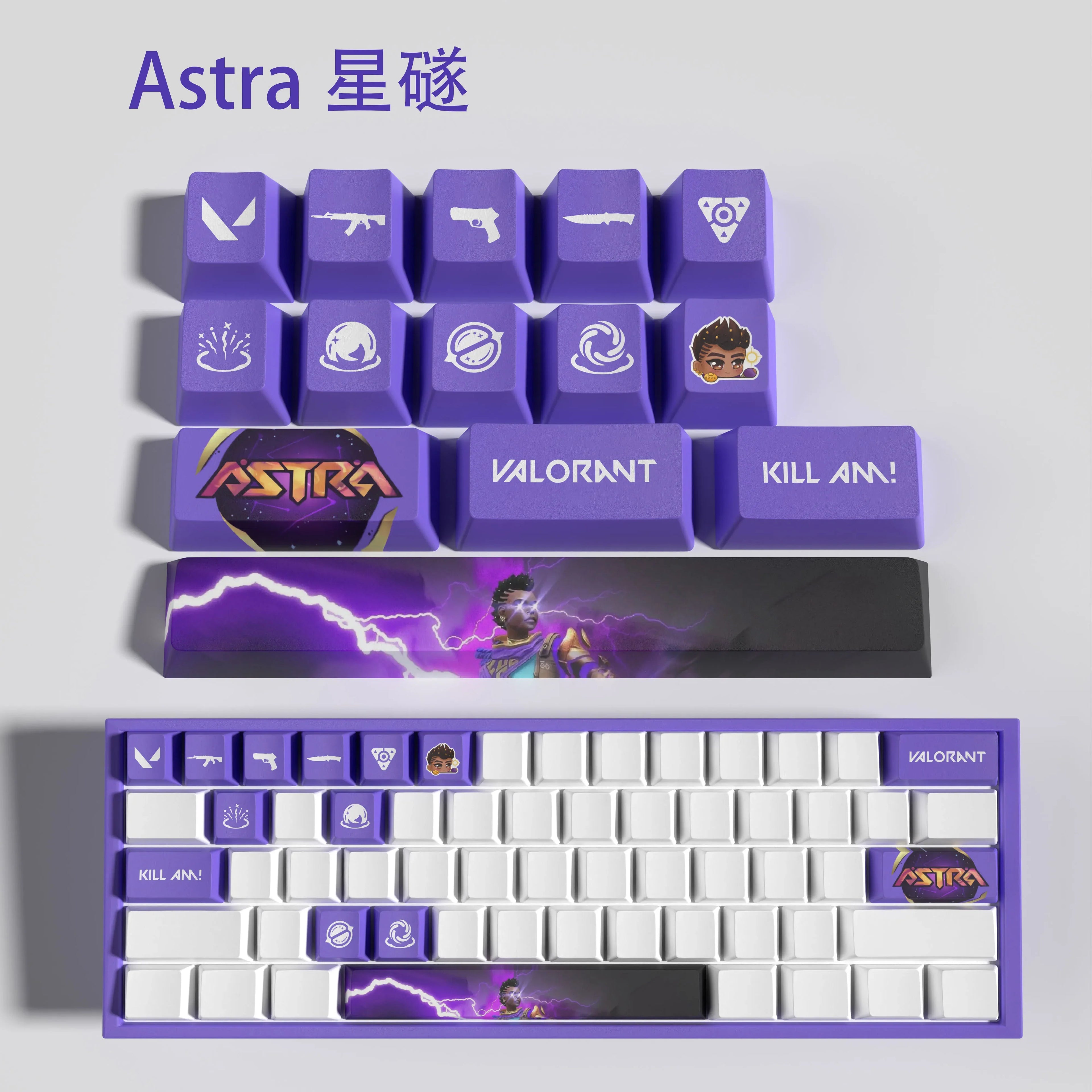 Sage New design Valorant keycaps  OEM Profile 14keys MINI SET PBT dye sub keycaps