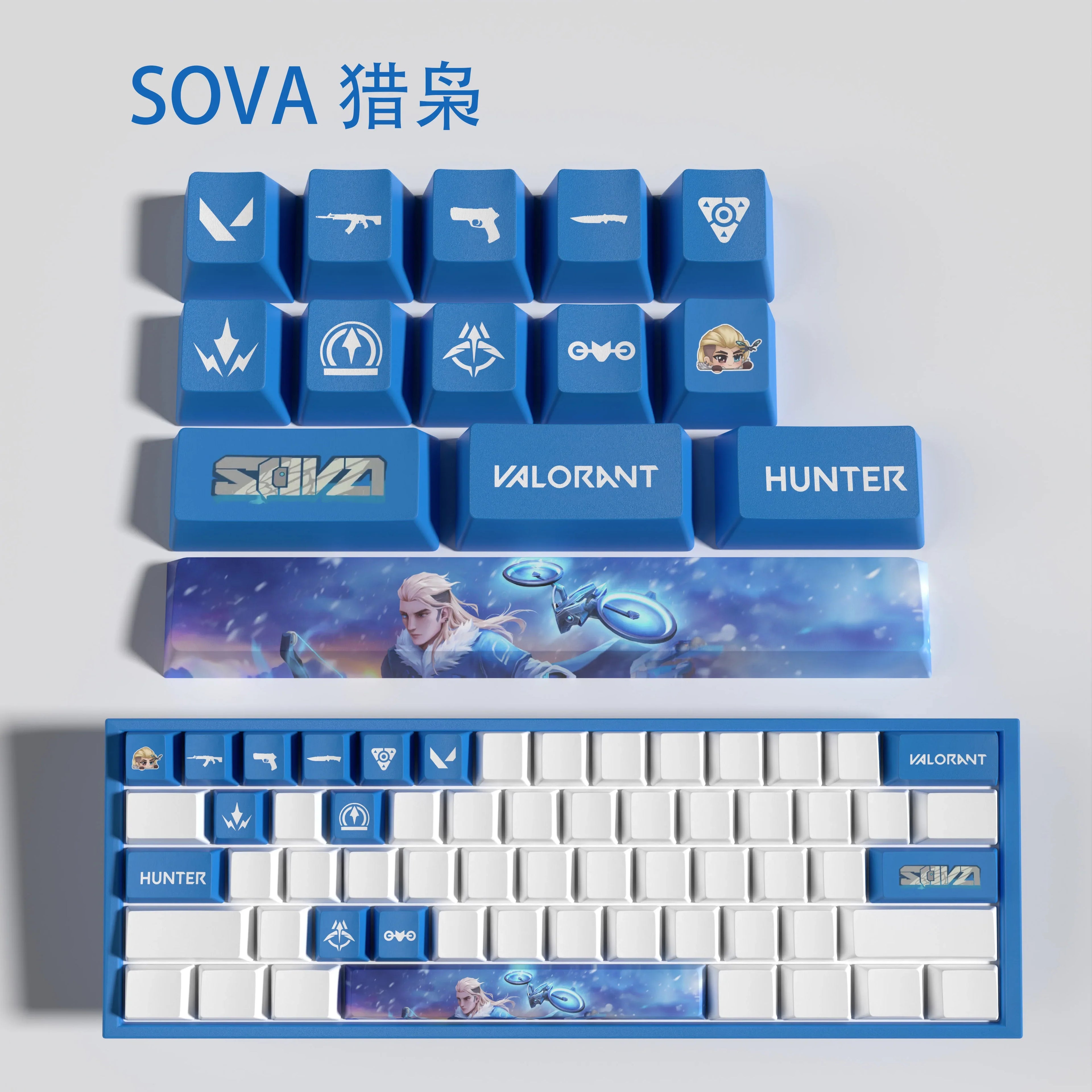 Sage New design Valorant keycaps  OEM Profile 14keys MINI SET PBT dye sub keycaps
