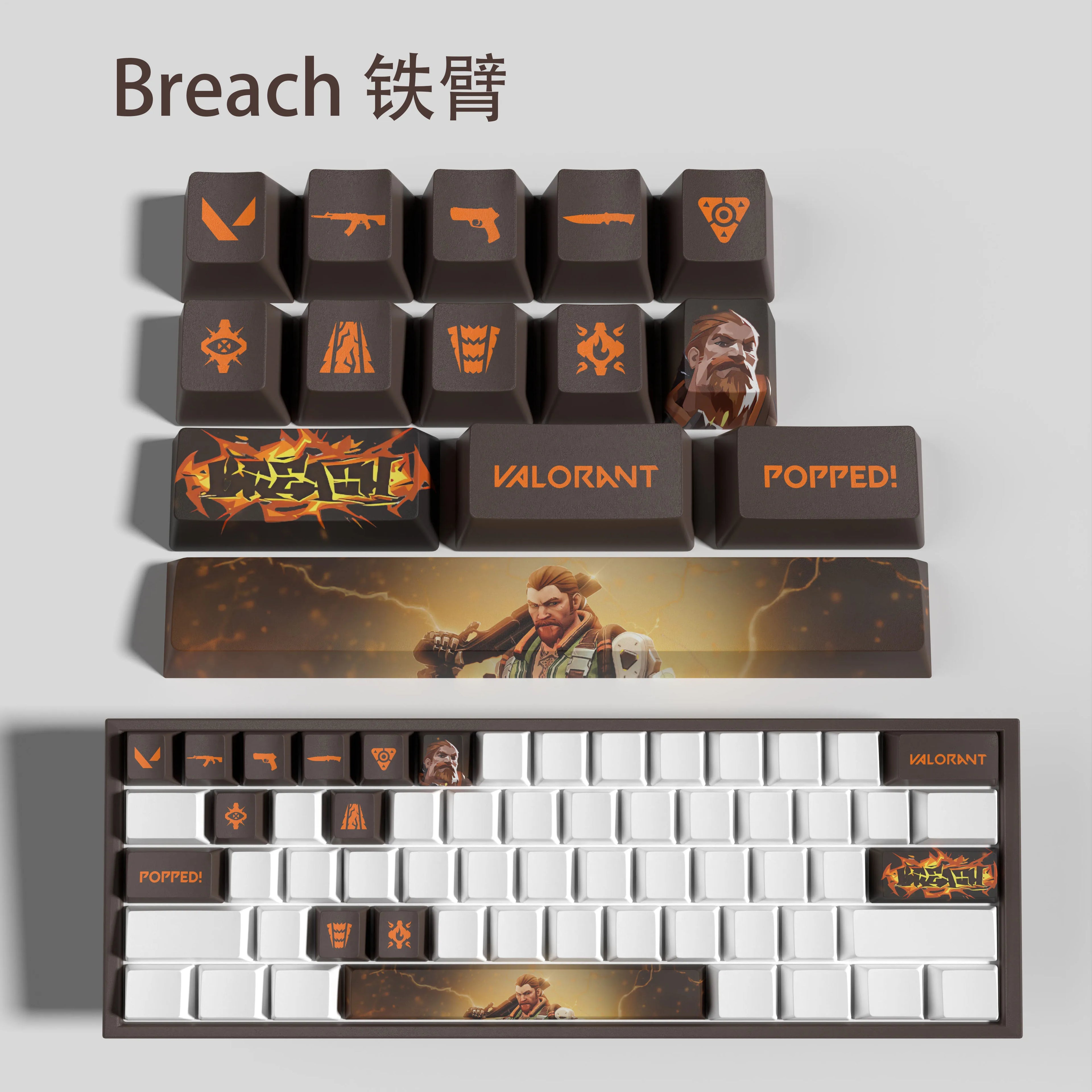 Sage New design Valorant keycaps  OEM Profile 14keys MINI SET PBT dye sub keycaps