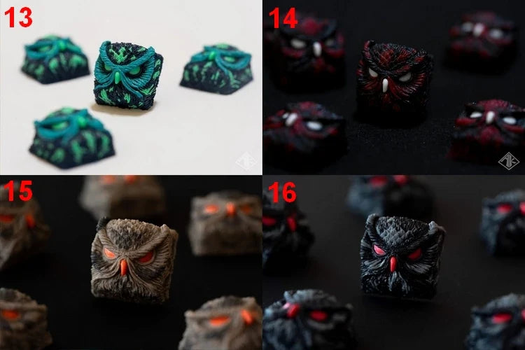 1pc handmade resin key cap for MX switch mechanical keyboard Owl multi-color personalized resin keycaps color can be customized