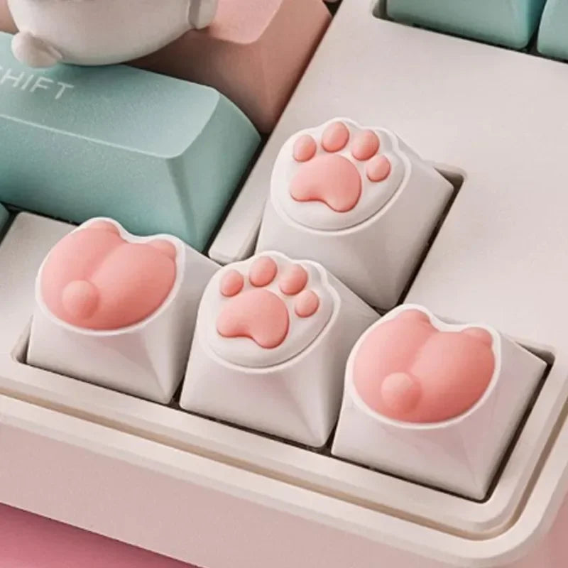 Cat's Paw PC&Silicone Soft and Cute Cat Claw Personalized Keycap Mechanical Keyboard KAWAII Cat Claw Keycap Customization Keycap