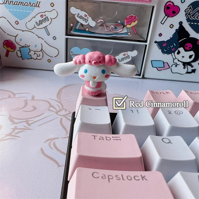Sanrio Kawaii Cinnamorol Keycaps Mechanical Keyboard Caps Hello Kitty Pochacco Mx Axis Personalized Cartoon Esc Diy Key Cap Game
