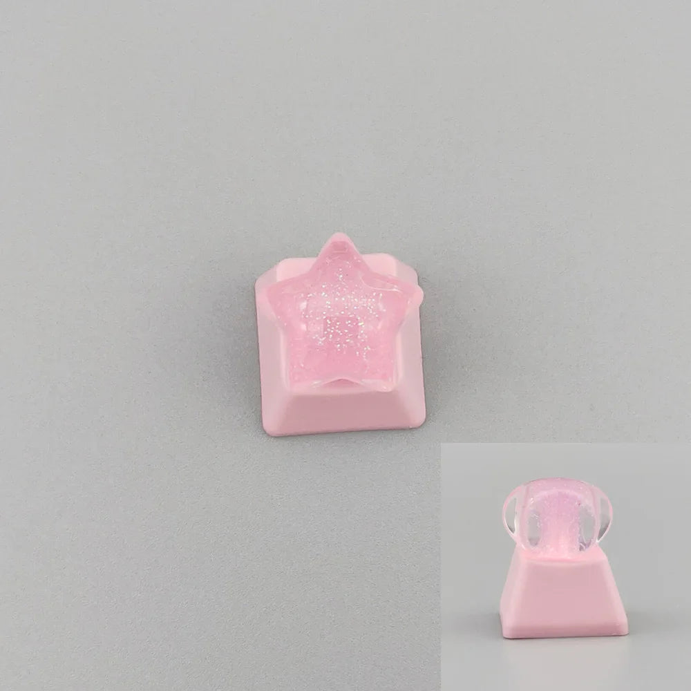 Personalized Keycaps Cute Wings Crystal Key cap Handmade Mechanical Keyboard R4 Keys PBT Color Keycaps Anime