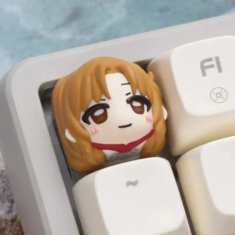 Anime Keycaps Cute Resin Keycap Cherry Profile Custom Artisan Keycaps for Mechanical Keyboard Key Caps Switch Opener Gamer Gifts