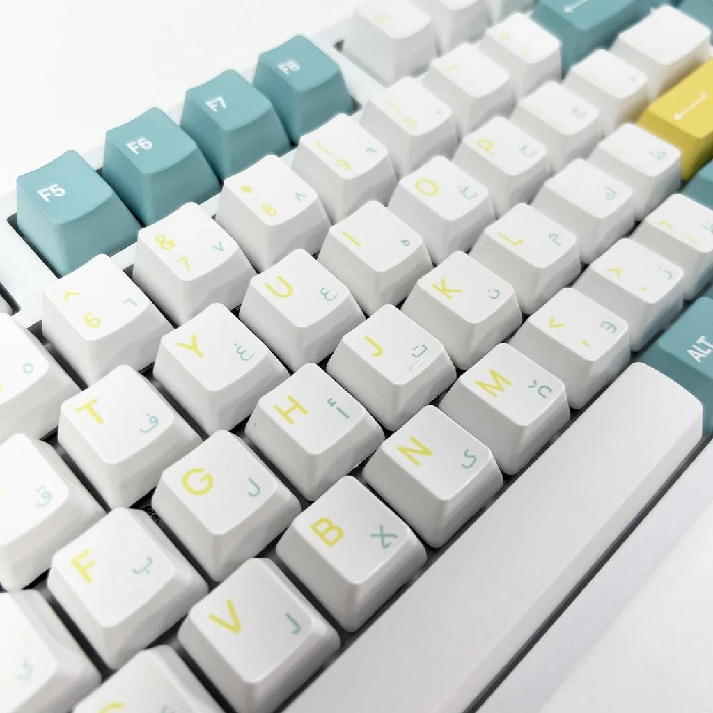 129 Keys Arabic Keycaps Set PBT/ABS Cherry Profile OEM Keycap Gaming Custom Personalised Cute for MX Switch Mechanical Keyboard