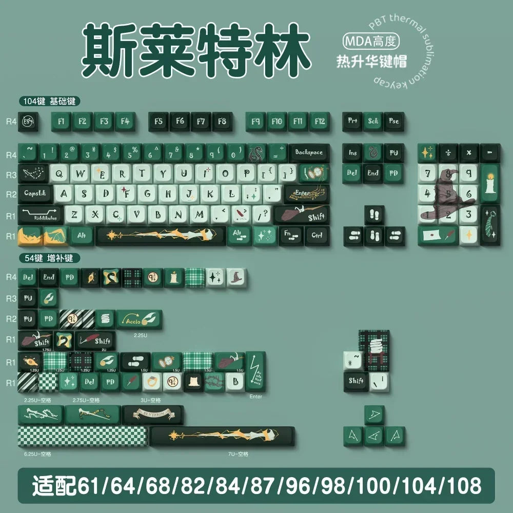 MDA Cartoon Personalized Keycap Set PBT Large Set Creative for MX Switch 60/84/90/104/108 Gaming Mechanical Keyboards