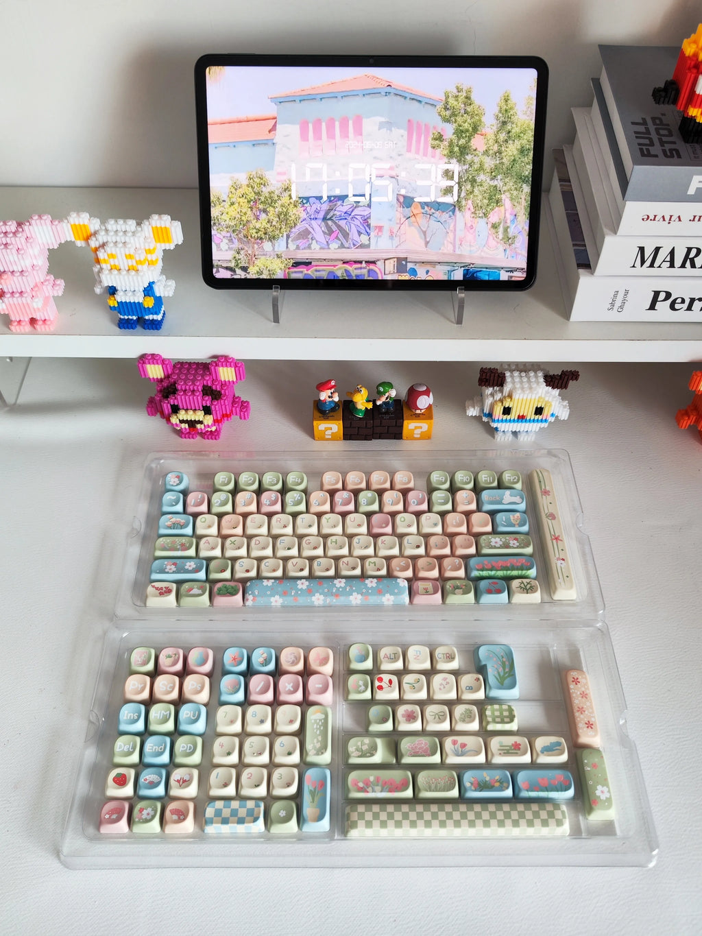 MOA Keycaps Cute Alice Keycaps Cute Keycaps 141 Keys PBT Sublimation Mechanical Keyboard Cap 2.25 U 2.75U