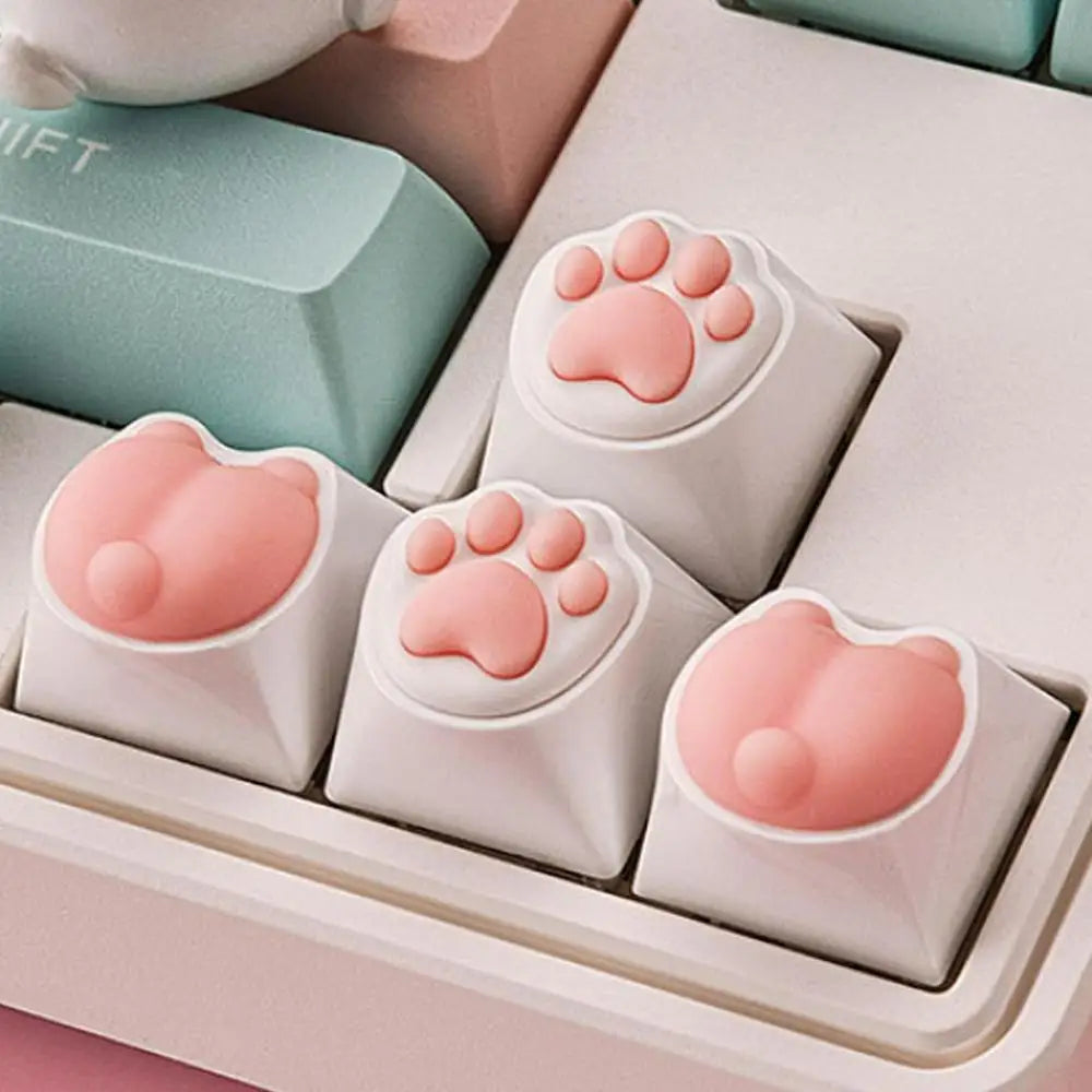 Cat Keycaps Cute Keycaps Compatible With Mechanical Keyboard Computer Accessories Cat Paws And Butts Keyboard Caps