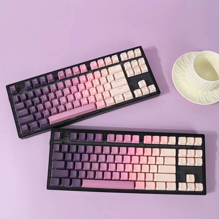 Gradient Eye Shadow PLUS Keycaps Side Top Character Translucent Backlit Key cap PBT OEM profile For MX Switch Keyboard