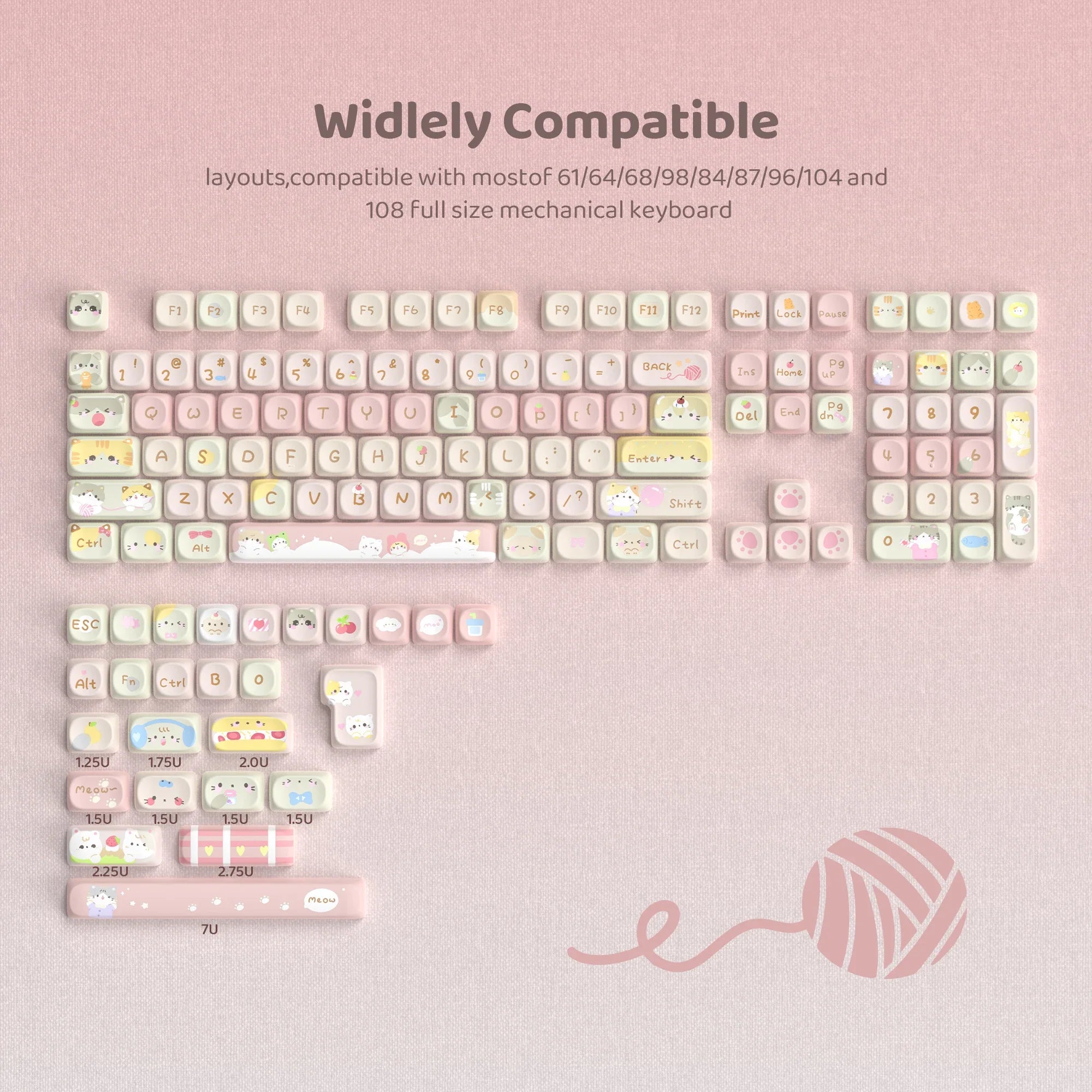 143 Keys Pink Cherry MOA Profile PBT Keycaps Customs Dye Sub Key caps for 61/87/104 Cherry MX Switch Gaming Mechanical Keyboard