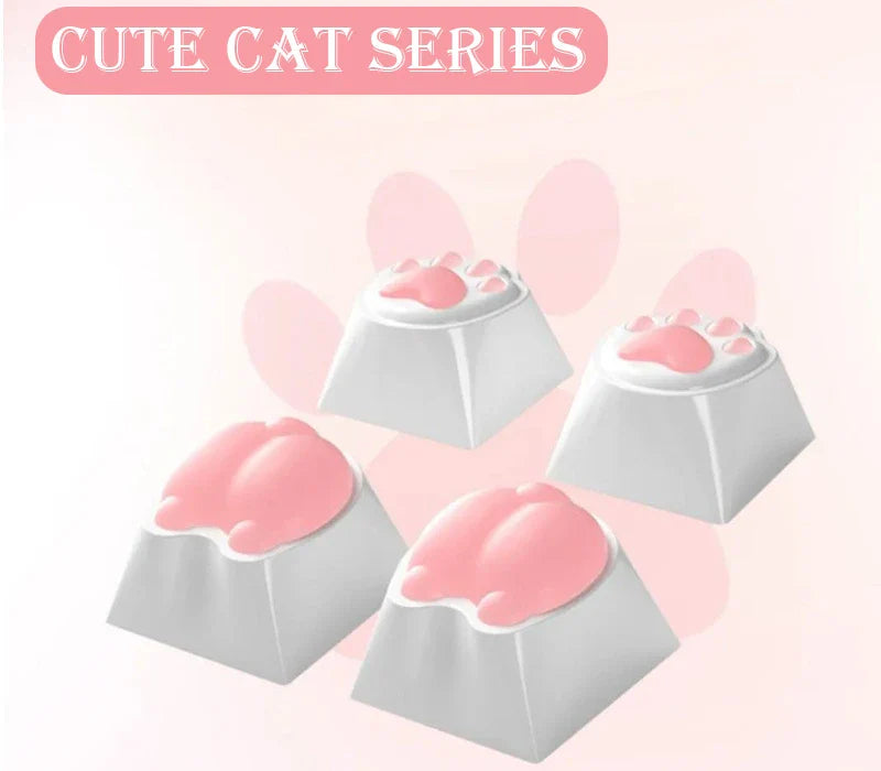 1 Pc Pink Cat Claw Key Cap Mechanical Keyboard Single Silicone Cat Butt Key Cap Girly Heart Computer Peripherals