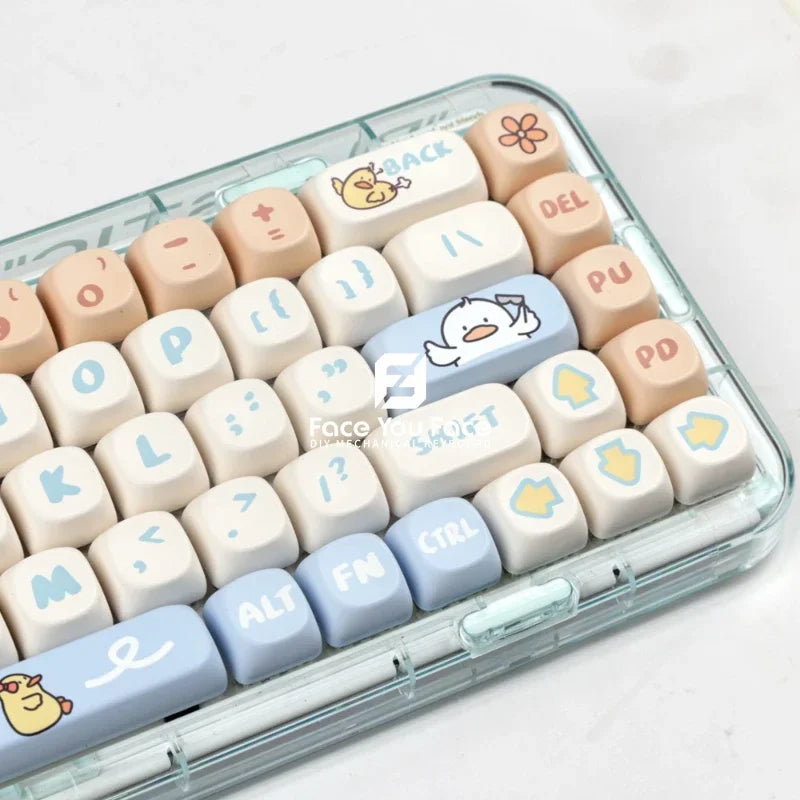 139 Keys/set Boring Duck Key Cap PBT MOA Profile Double Shot Keycap Thermal Sublimation Mechanical Keyboard for Customization