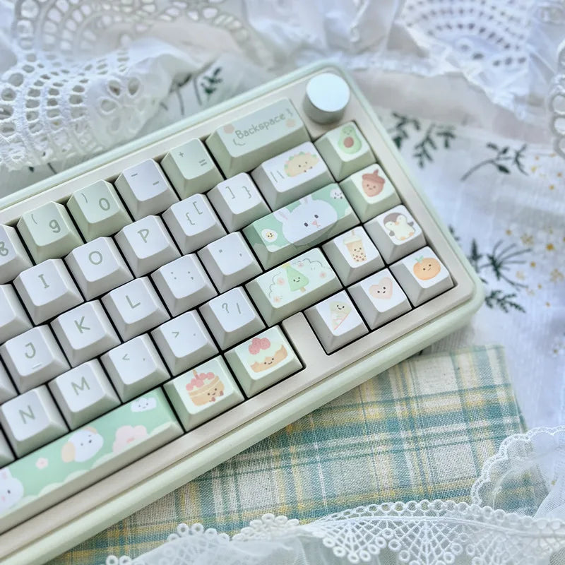 Customized Cute Cartoon Keycaps Cherry Profile Dye Sub PBT Keycaps 95 Keys for 75% Cherry Gateron MX Switches Gaming Keyboard