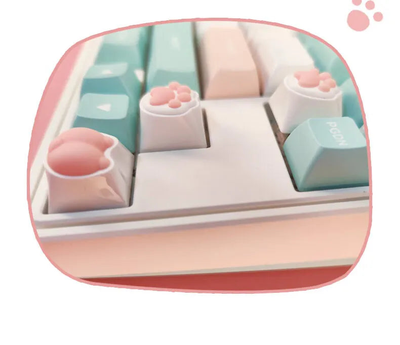 Cat Claw Keycaps Cute Simulation Feel Silicone Meat Pads Butt Corgi Fart Oem Height Girls Creative Single Mechanical Keyboard