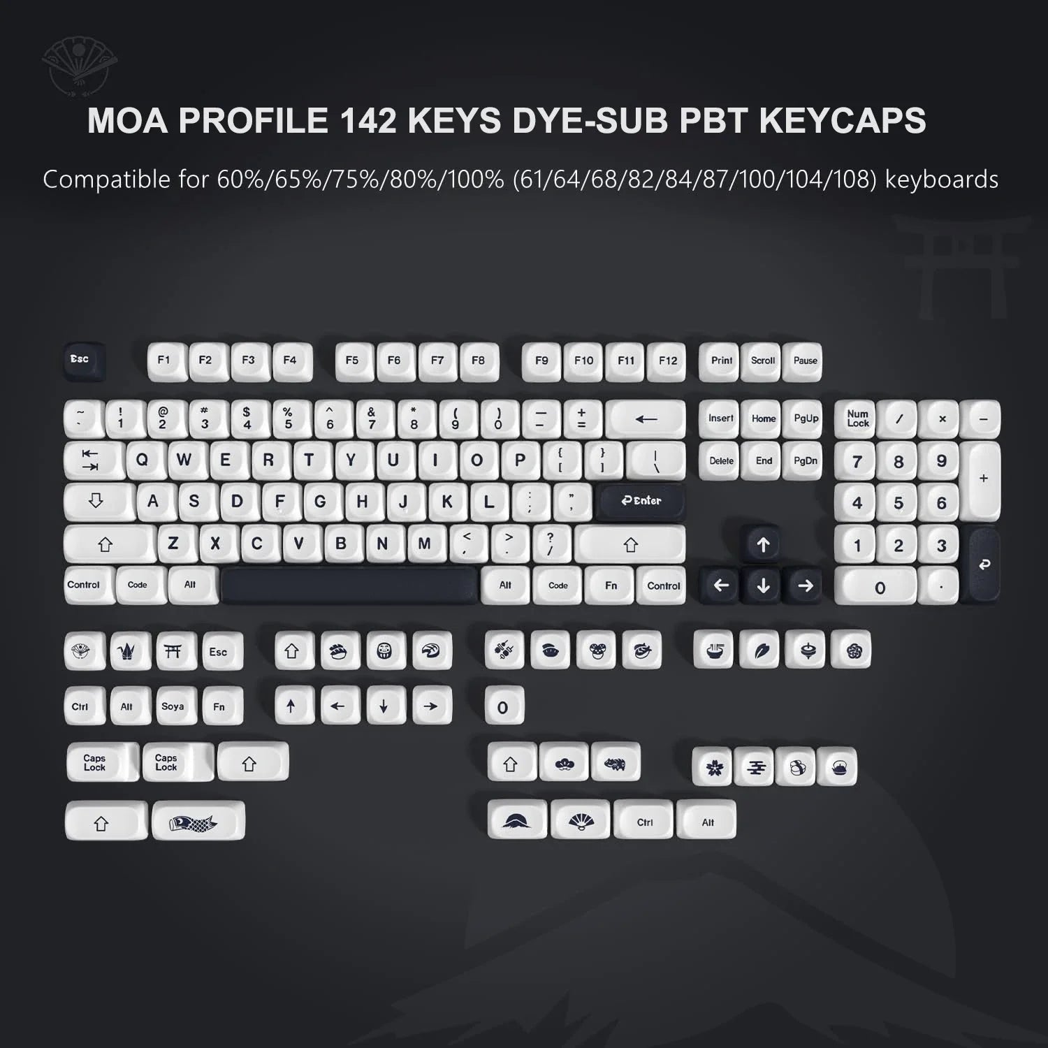 143 Keys Pink Cherry MOA Profile PBT Keycaps Dye Sub Customs  Key caps for 61/87/104 Cherry MX Switch Gaming Mechanical Keyboard