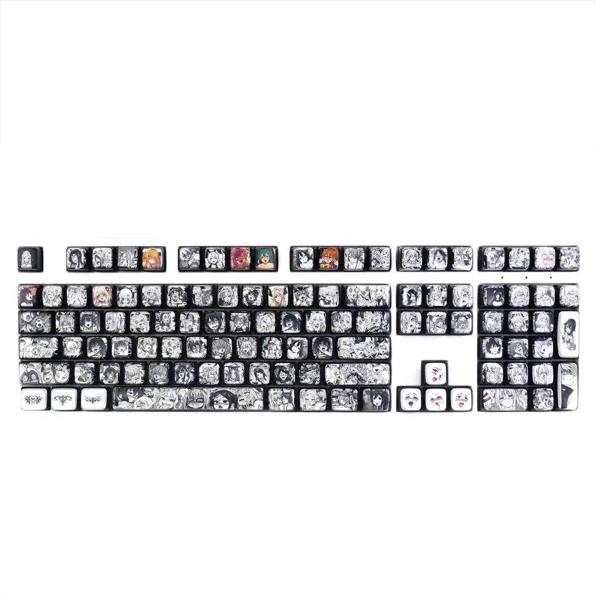 122 Key Hentai Pudding Keycaps Custom PBT MDA Profile Keycap Cute Anime Artisan Transparent Point KeyCap for Gaming Crush80 Gift