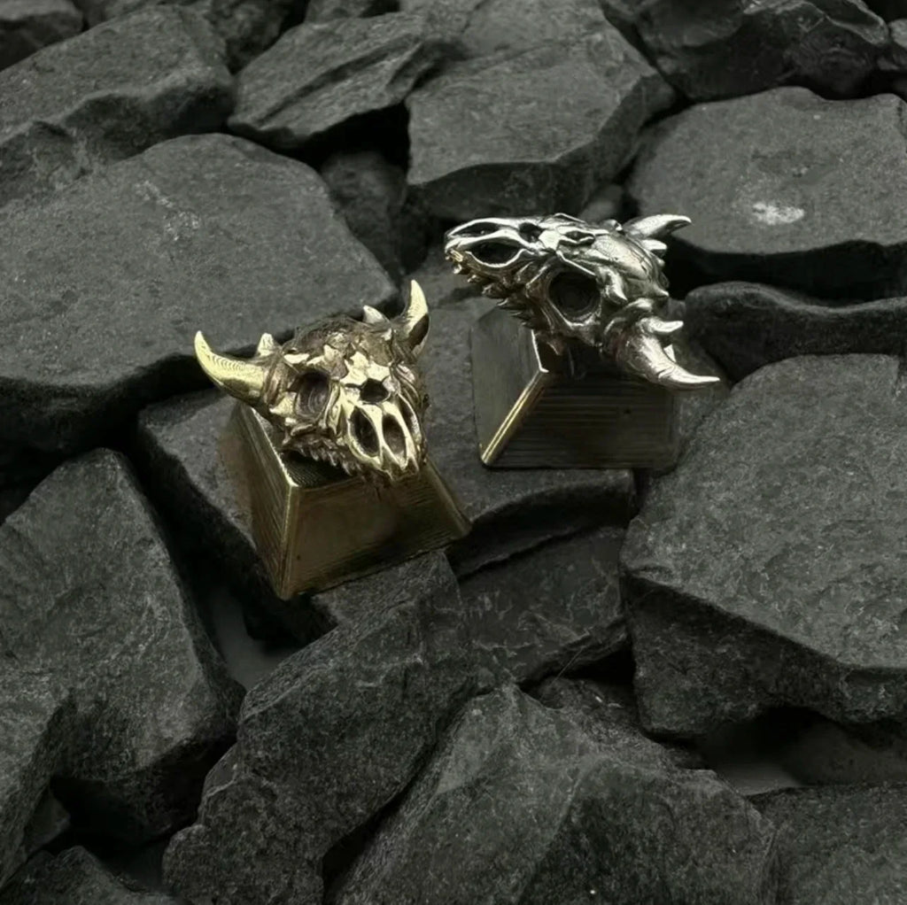 Black Myth: Wukong Keycaps Retro Skull Design Mechanical Keyboard Keycaps Customized Pure Copper Letter Card Slot Metal Keycaps