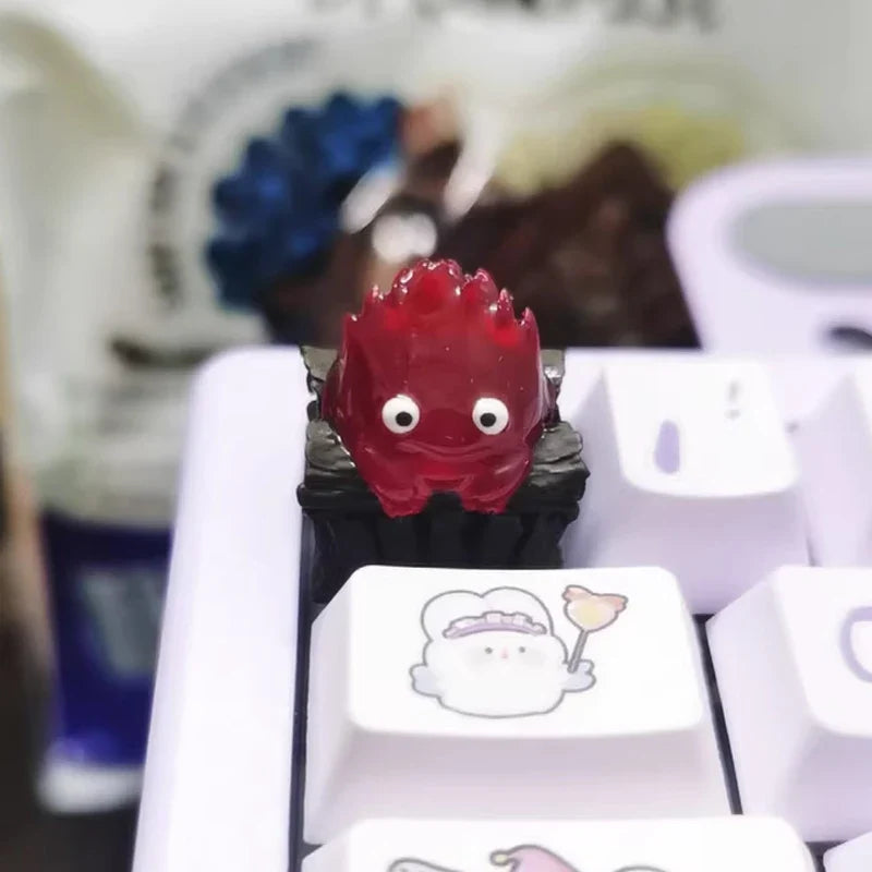Calcifer Mechanical Keyboard Keycaps Customized Cute Keycap Cartoon Original Design Keycaps For Keyboard PC Gifts [In Stock]