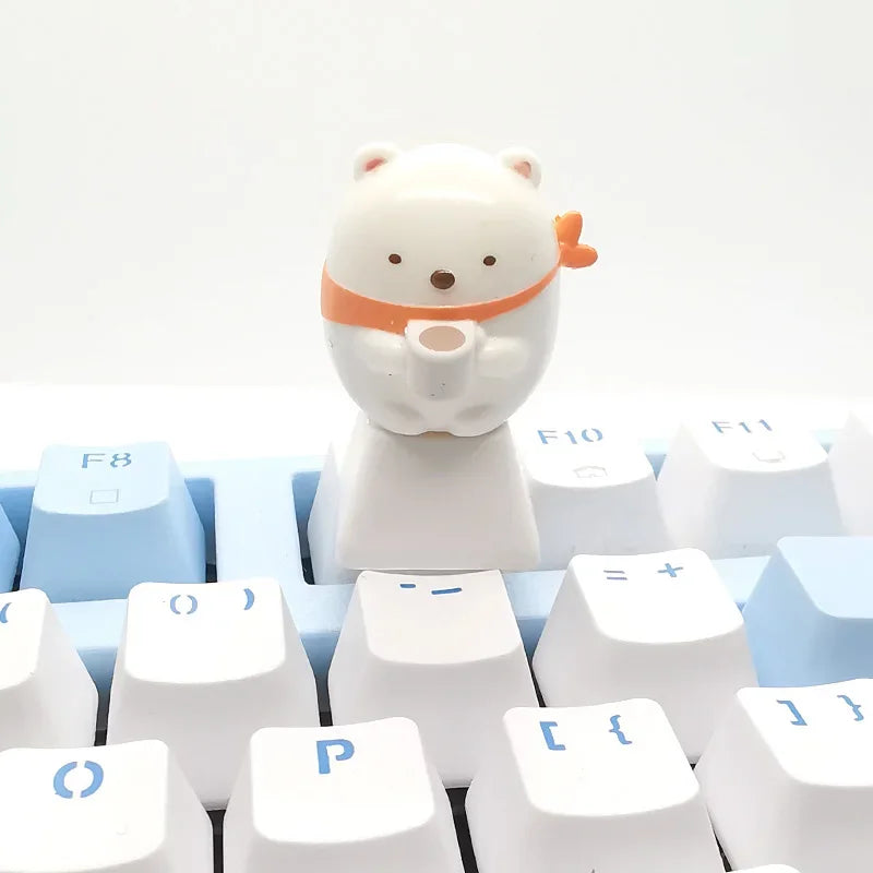Animal Series Cute Keycap Diy Customized MX Switch Resin ESC Point Keycaps  Mechanical Keyboard Artisan Key Caps Girls Favorites