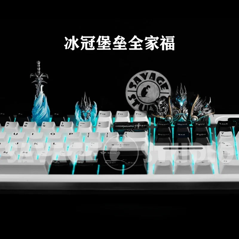 Anime Keycaps World of Warcraft Frostmourne Translucent Key Caps Mechanical Keyboard Caps Korean Keycap Game Peripheral Gifts