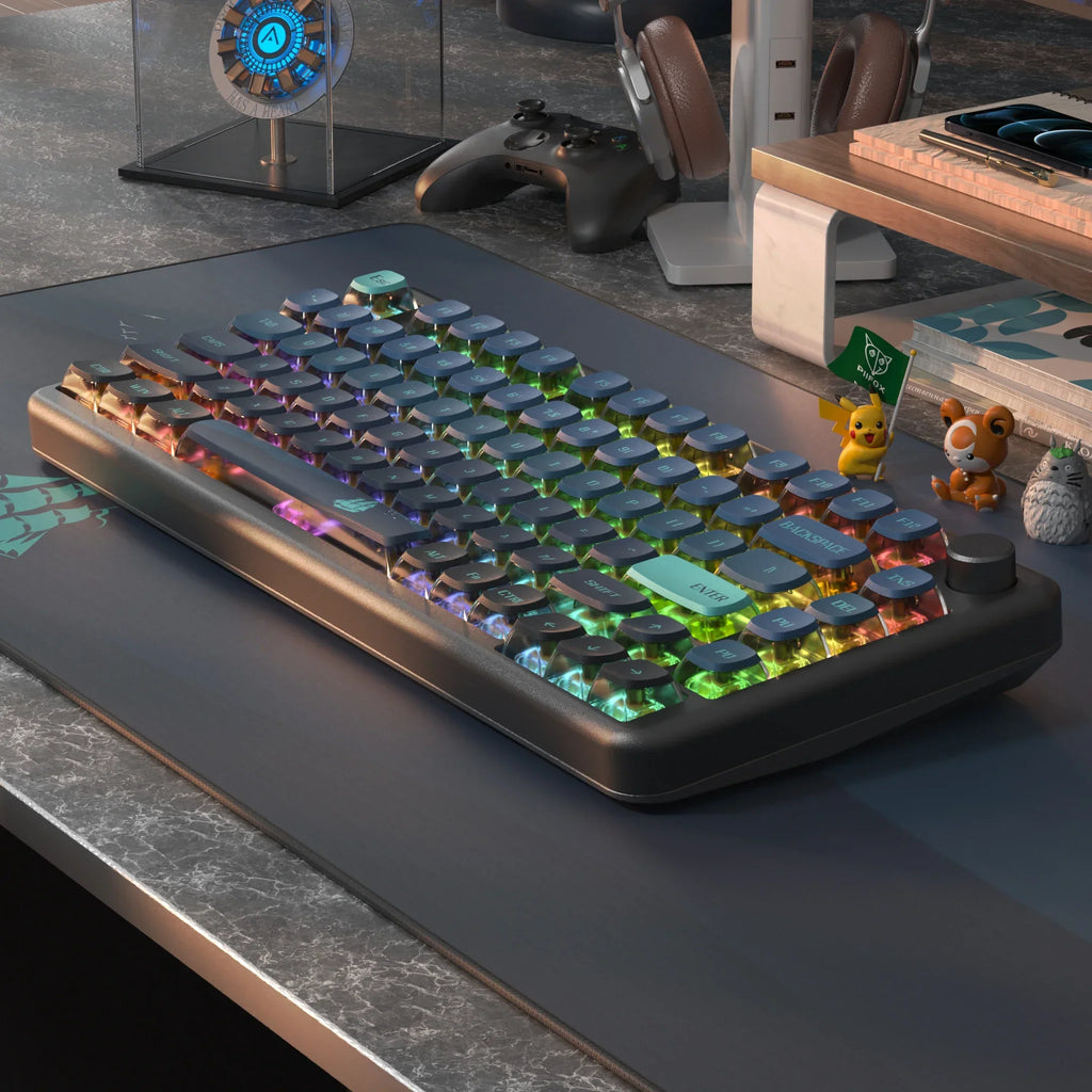 PIIFOX Shanshui Transparent Keycaps XDA Profile PBT Double Thermal Sublimation 117 Keys  Design Color-block Parts Customized DIY