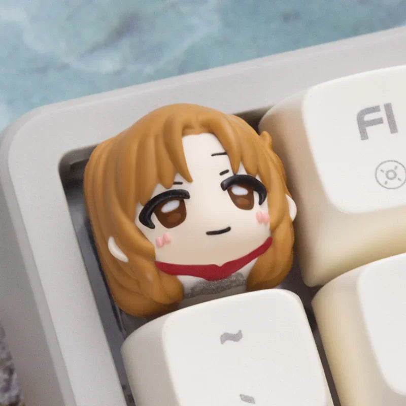Sword Art Online Theme Keycaps Anime Asuna Personalized Custom Resin Art Keycaps Mechanical Keyboard Cartoon Keycap Accessories