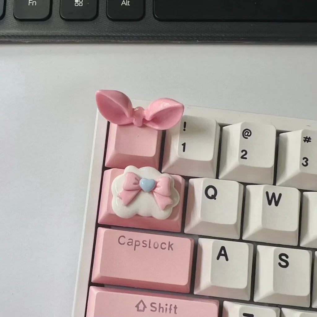 1.25U 1.5U Ctrl / Tab Personalized Keycaps Cloud Bow Cross Axis Mechanical Keyboard Keycaps Cute OEM Supplementary Keycaps