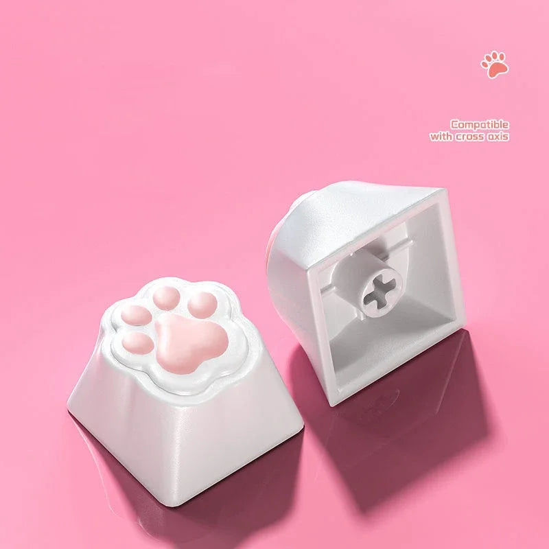 1 Pc Pink Cat Claw Key Cap Mechanical Keyboard Single Silicone Cat Butt Key Cap Girly Heart Computer Peripherals