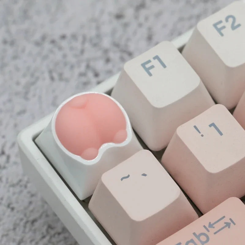 1 Pc Pink Cat Claw Key Cap Mechanical Keyboard Single Silicone Cat Butt Key Cap Girly Heart Computer Peripherals