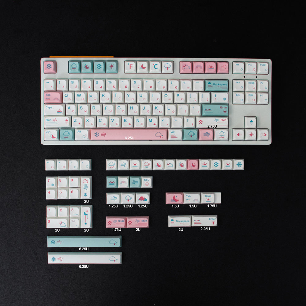 GMK 132 Keys Japanese PBT Keycap XDA Profile Cute Pink Keycaps for DIY Cherry Mechanical Keyboard Custom 61/84/64/68/98/108 Set