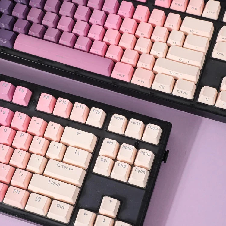 Gradient Eye Shadow PLUS Keycaps Side Top Character Translucent Backlit Key cap PBT OEM profile For MX Switch Keyboard