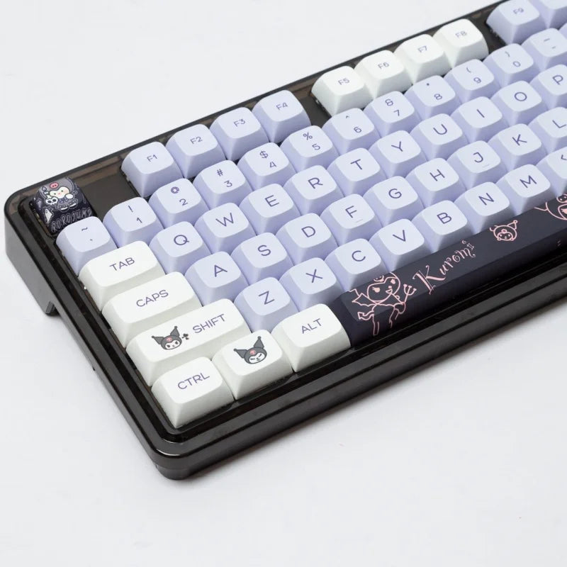 Sanrio Anime Kawaii Kuromi Keycaps  Cartoon Style Mechanical Keyboard Key Caps Cute PBT Key Caps Keyboard Accessories