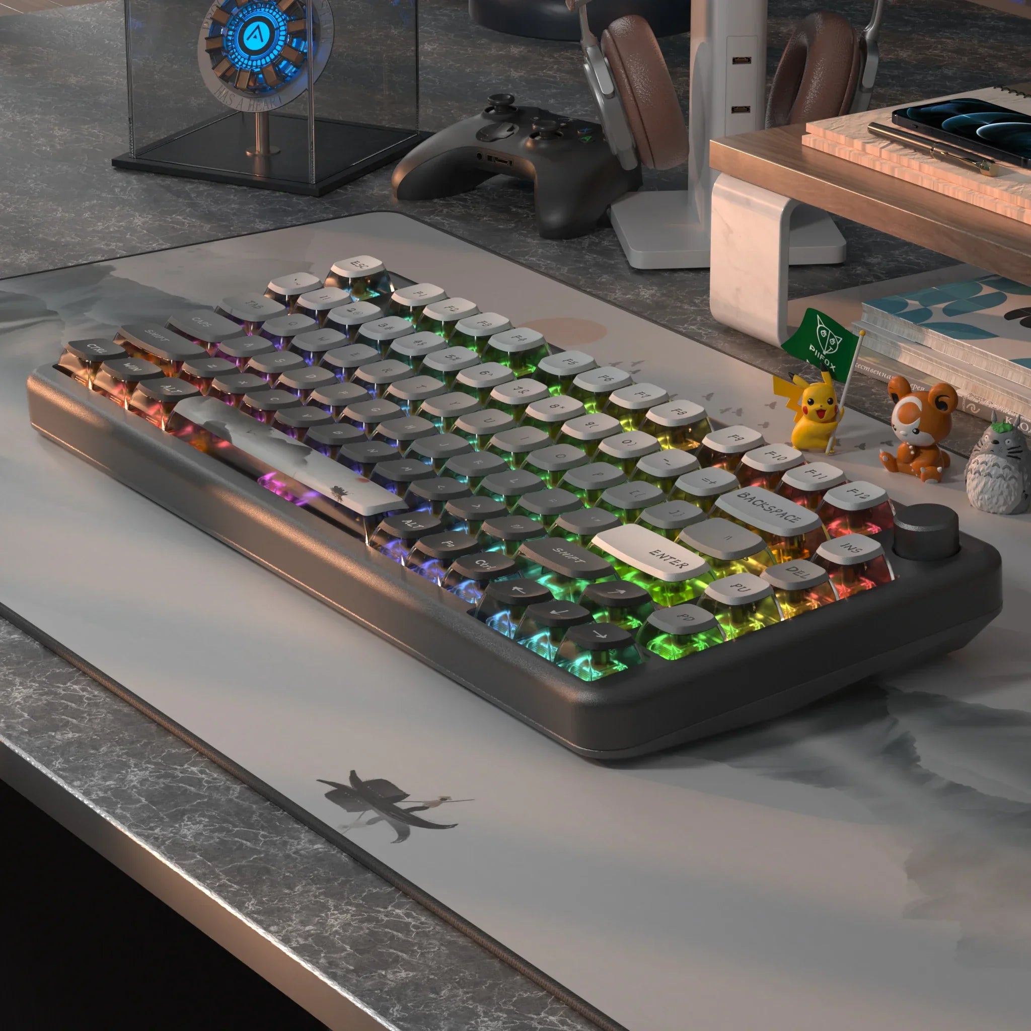 PIIFOX Shanshui Transparent Keycaps XDA Profile PBT Double Thermal Sublimation 117 Keys  Design Color-block Parts Customized DIY