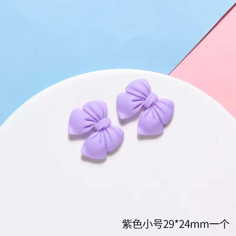 10pcs Colored Ribbon Resin Bow Nail Charm Parts 3D Nail Art Decoration Accessories Supplies for  DIY Manicure Design