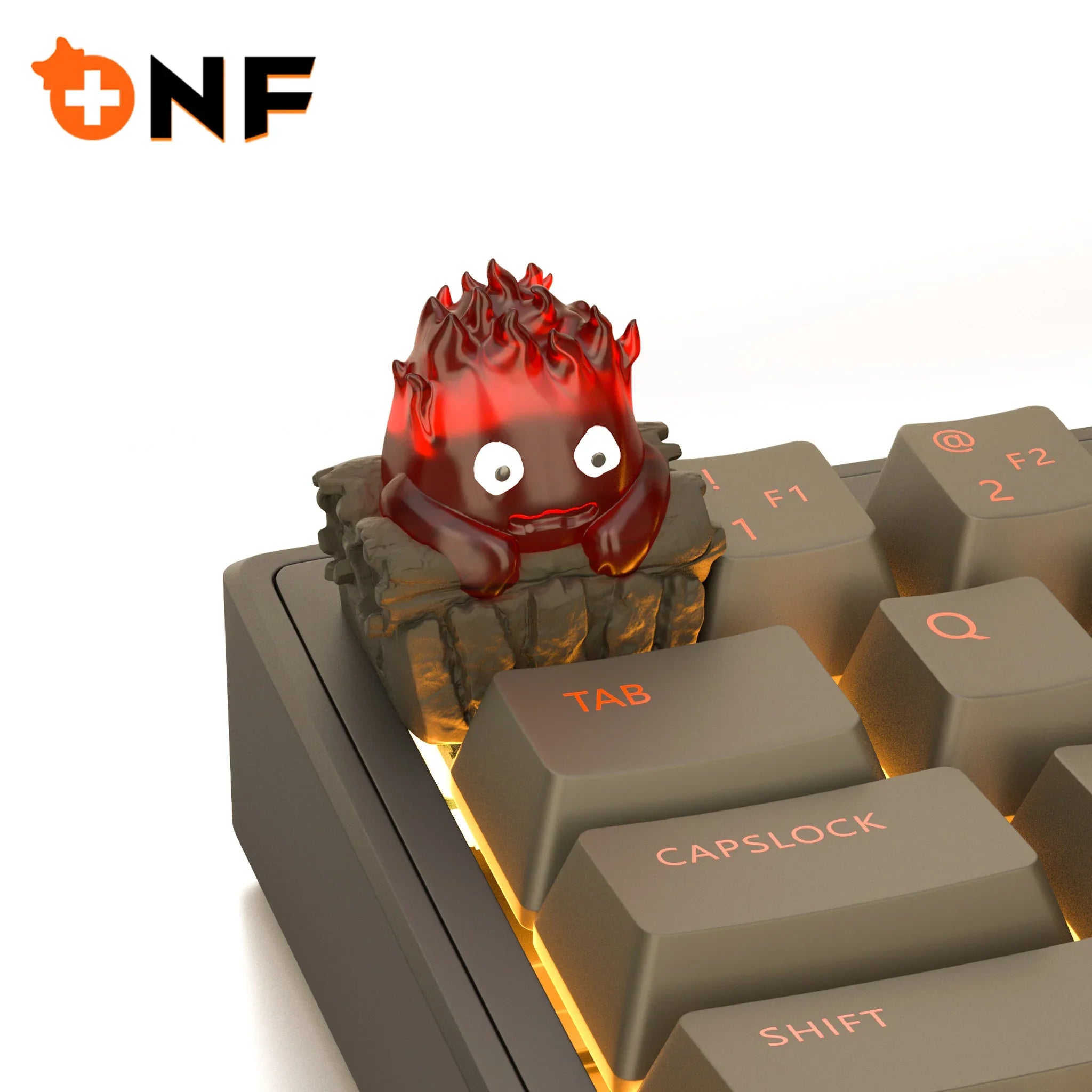 Calcifer Mechanical Keyboard Keycaps Customized Cute Keycap Cartoon Original Design Keycaps For Keyboard PC Gifts [In Stock]