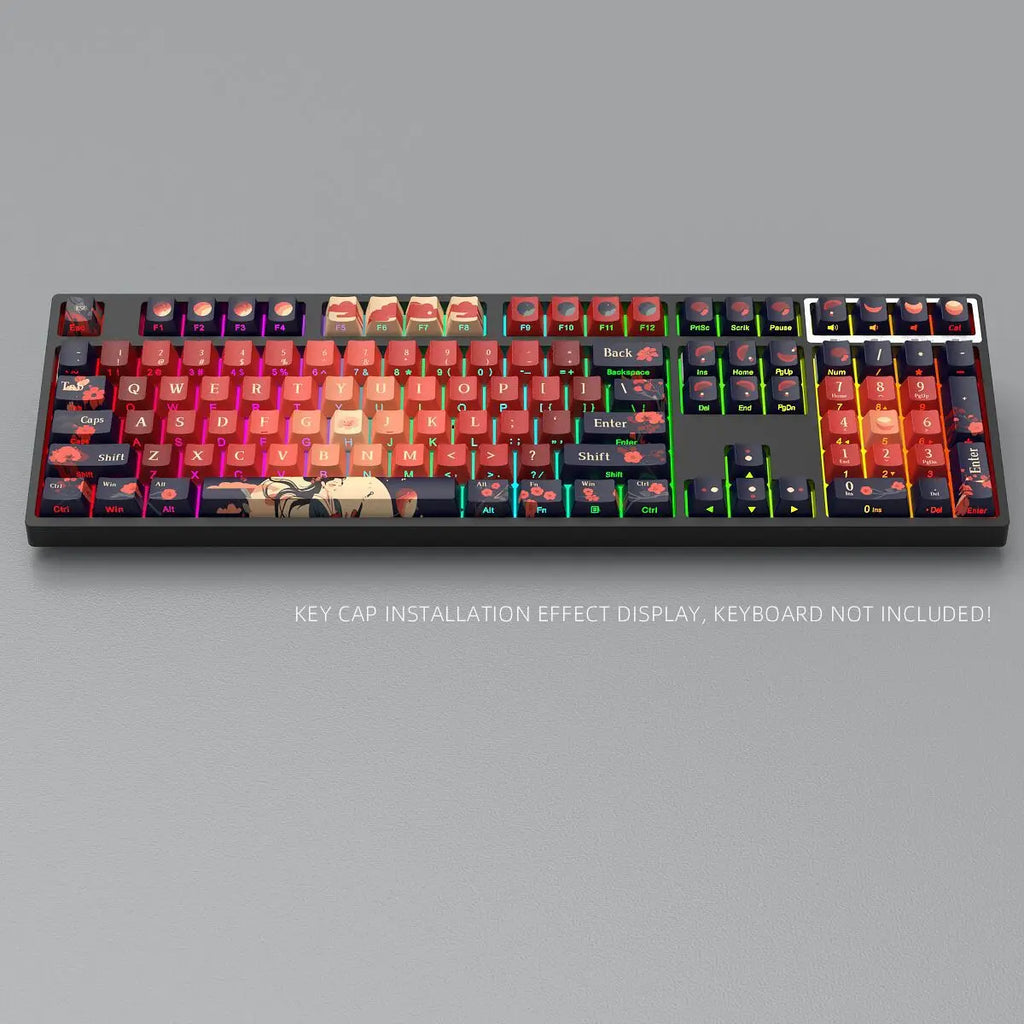 Ancient Style Theme Keycaps 128key Cherry Profile Pbt Hot Sublimation Side Engraving Transparent Mechanical Keyboard Keycaps