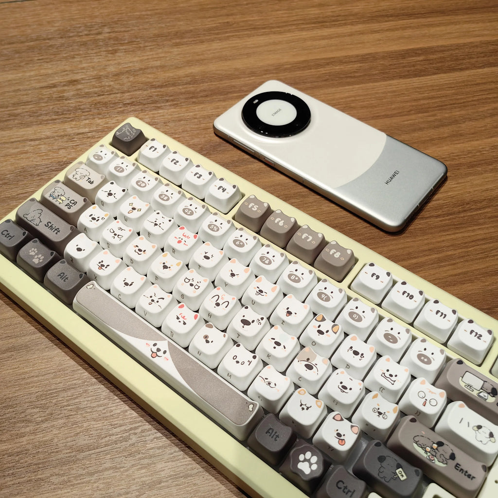 Cute Meow Keycaps Cat Head MAO Profile PBT Key Cap Dye Sublimation for MX Mechanical Keyboard KeyCap Keyboards Accessories