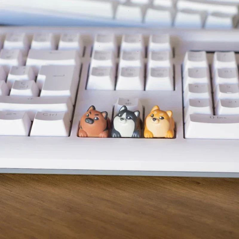 ECHOME Artisan Keycaps Shiba Dog Custom Animal Cute Keycap Resin Keyboard Cap Cartoon Pet KeyCap Mechanical Keyboard Accessories