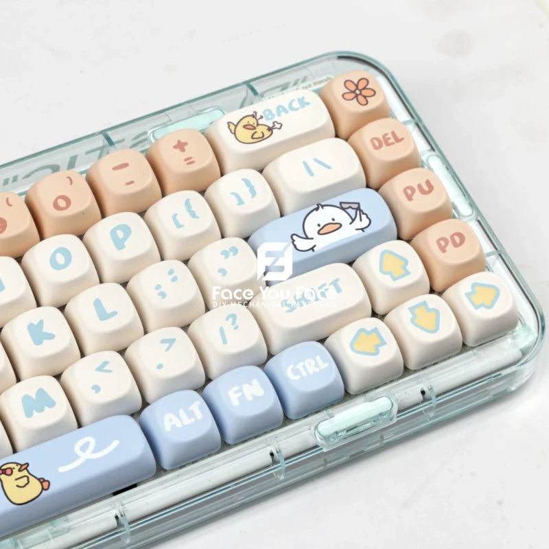 139 Keys/set Boring Duck Key Cap PBT MOA Profile Double Shot Keycap Thermal Sublimation Mechanical Keyboard for Customization