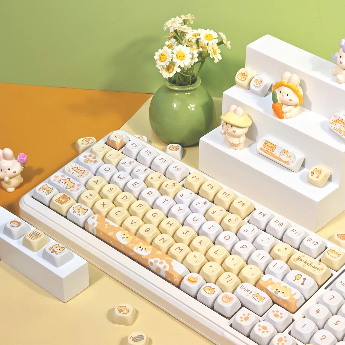 95Keys MOA Profile Keycaps PBT Five-sided Sublimation Cute Cartoon Key Caps for GMK67 GMK87 Gaming Mechanical Keyboard MX Switch