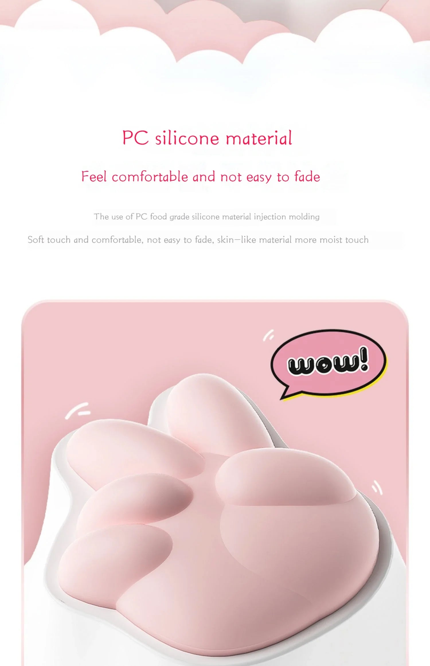 Cute Cat Claw Stone Scissors Cloth Praise Keycap Soft Silicone Oem High Beauty Girl Heart Girl'S Holiday Free delivery Gift