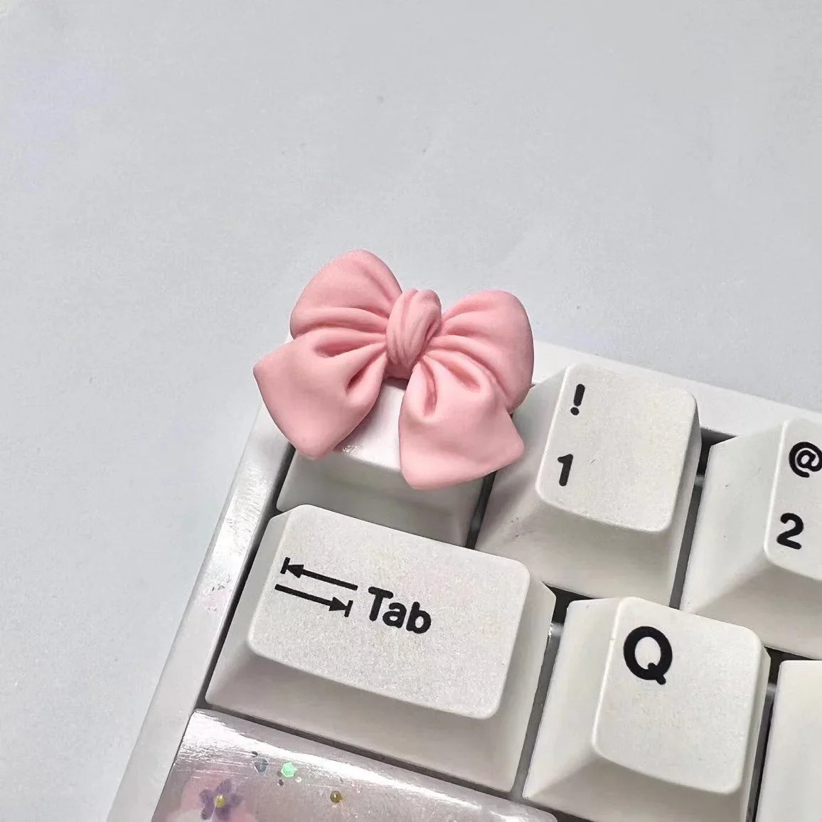 New Bowknot Cute Esc Keycap Oem Kawaii Pink White Keycaps Girl Woman for Profile Cherry Mx Switch Mechanical Keyboard