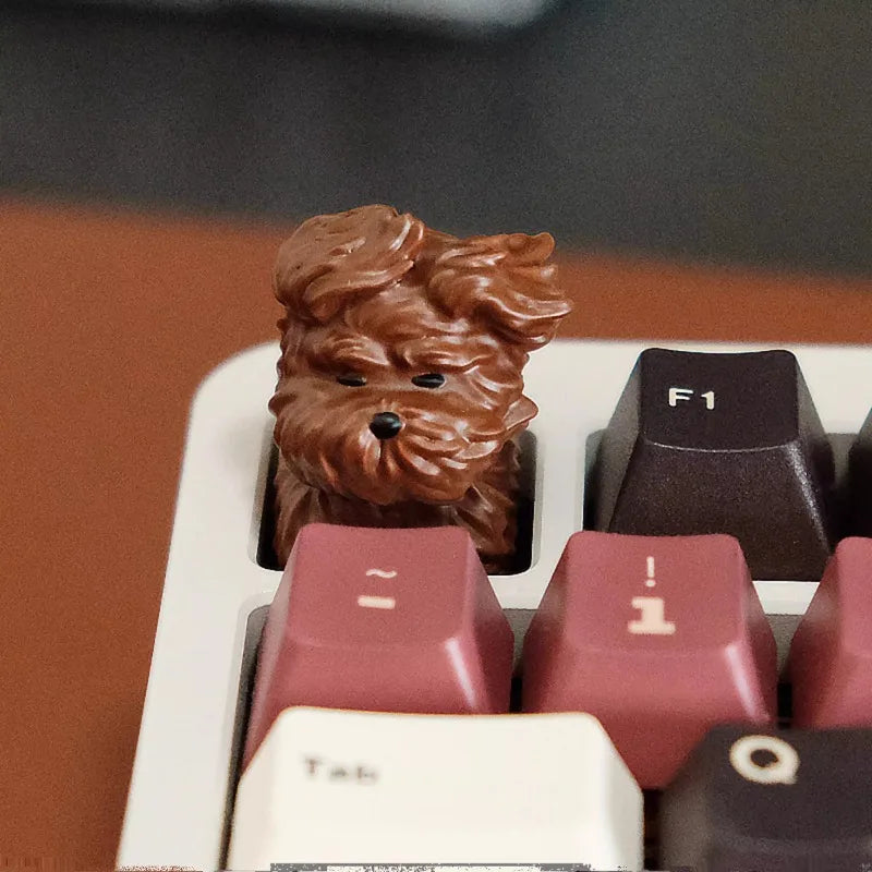 Stray Puppy Keycap Cute Custom Wind Blows Little Dog Point ABS 1U Key Cap MX Switch Handmade Artisan 3D Printing Lovely Keycaps