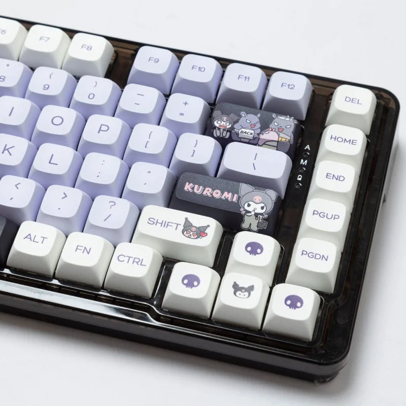 Sanrio Anime Kawaii Kuromi Keycaps  Cartoon Style Mechanical Keyboard Key Caps Cute PBT Key Caps Keyboard Accessories