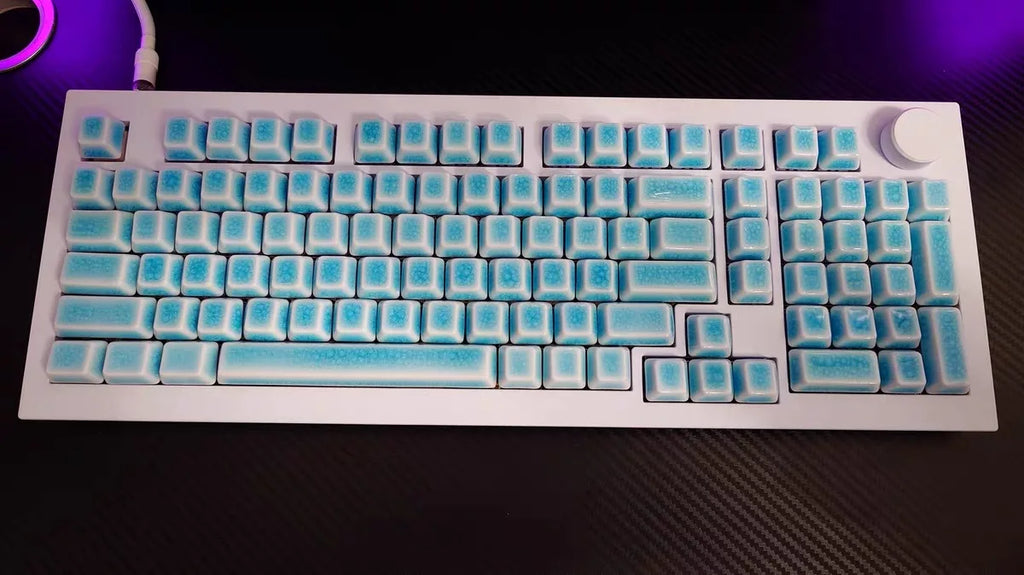 Ceramic Keycaps Smooth Glaze Translucent Mechanical Keyboard Keycaps for Arrow Keys Four Pcs Without Engraving Solid Color Cap