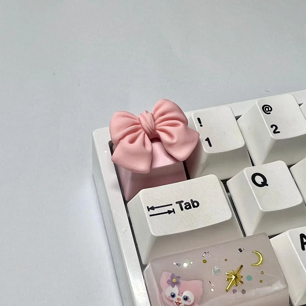 MiFuny Cute Bow Tie Keycap Anime Key Cap OEM R4 Keyboard Cap Custom Kawaii Key Cap for Mechanical Keyboard Accessories Gift